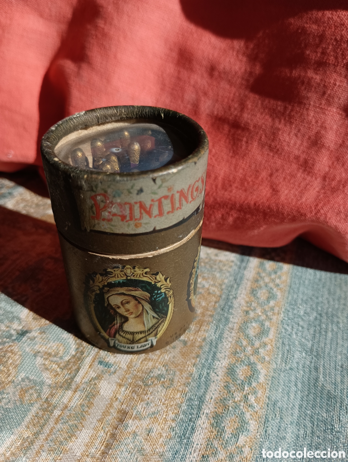 Cajas y cajitas met&aacute;licas: Caja de 59 cerillas Florencia serie Pintores Botticelli..