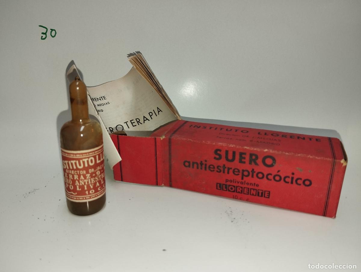 Cajas y cajitas met&aacute;licas: CAJA DE FARMACIA SUERO ANTIESTREPTOC&Oacute;CICO LLORENTE // MEDICAMENTO ANTIGUO