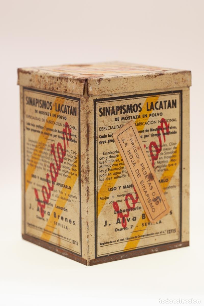 Blechdosen und Kisten: PUBLICIDAD FARMACIA CAJA LATA SINAPISMO LACATAN LAB LACATAN (SEVILLA)