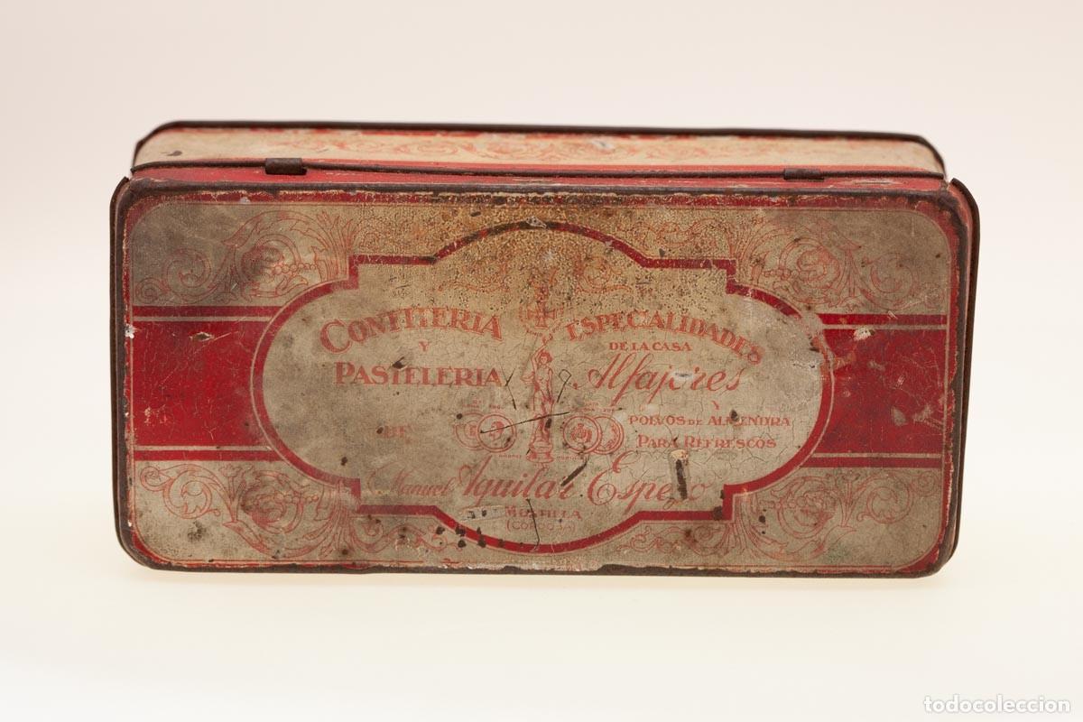 Cajas y cajitas met&aacute;licas: VINTAGE LATA CAJA DE HOJALATA PASTELERIA Y CONFITERIA MANUEL AGUILAR (MOTRIL) CORDOBA