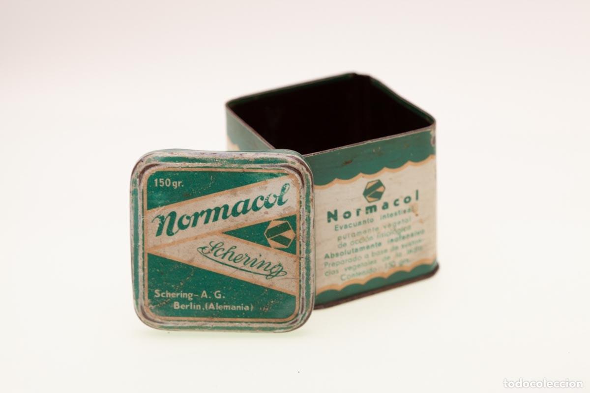 Blechdosen und Kisten: PUBLICIDAD FARMACIA ANTIGUA CAJA METALICA NORMACOL