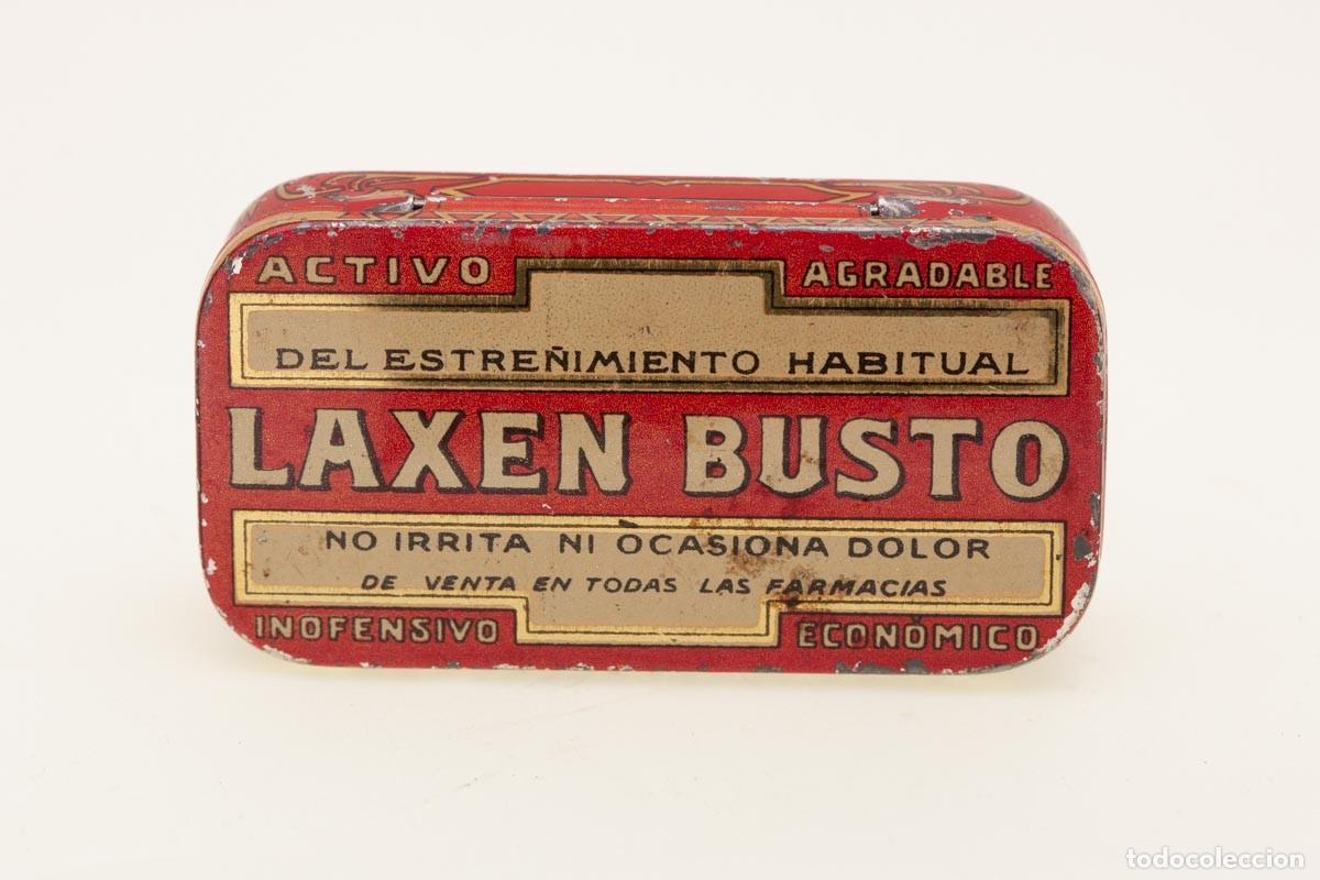 Blechdosen und Kisten: PUBLICIDAD FARMACIA CAJITA DE METAL LAXEN BUSTO LAB DR BUSTA (MADRID)