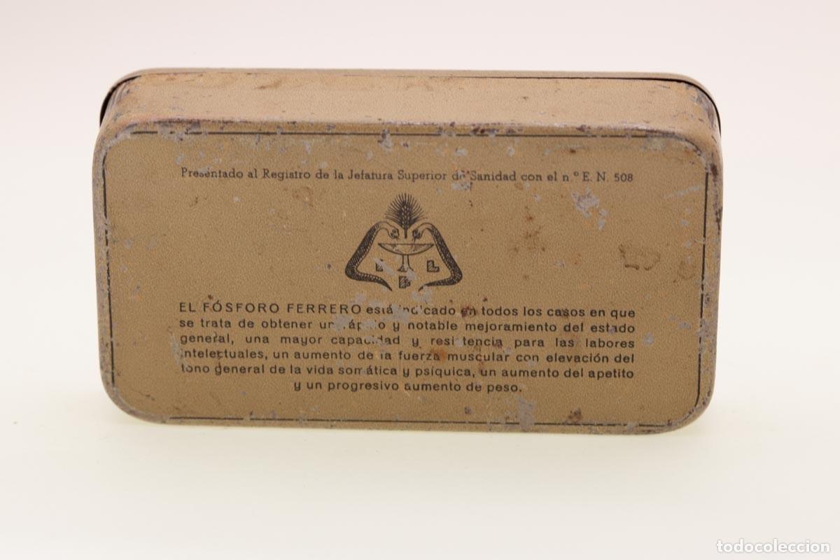 Blechdosen und Kisten: PUBLICIDAD FARMACIA CAJITA DE METALICA FOSFORO FERRERO LAB INSTITUTO FARMACOLOGICO LATINO