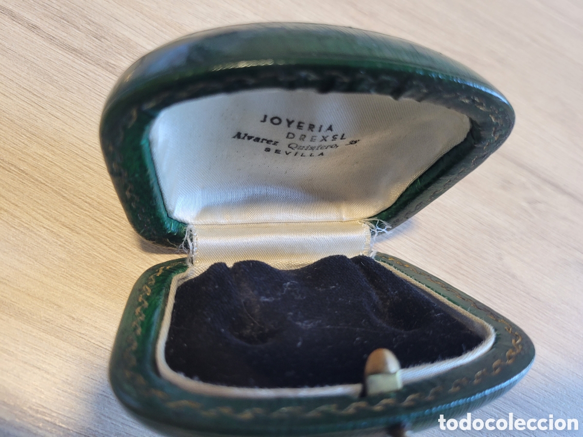 Cajas y cajitas met&aacute;licas: ESTUCHE O CAJA DE LUJO ANTIGUA PARA PENDIENTES - Joyer&iacute;a DREXEL - 8,4 x 7 x 3,8 cm. Antigua