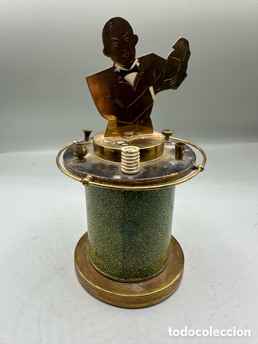 Cajas y cajitas met&aacute;licas: Rara pitillera barman art deco - Foto 2