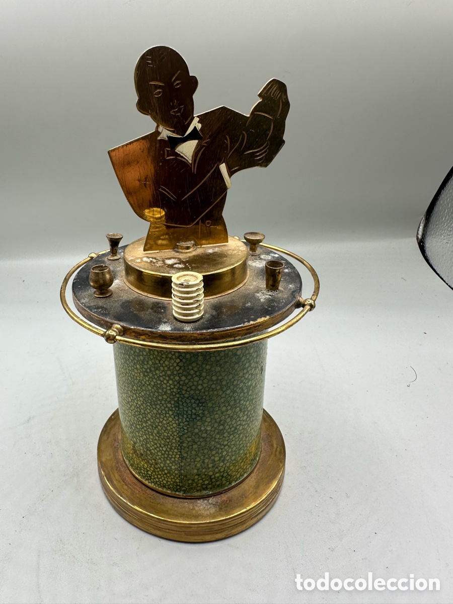 Cajas y cajitas met&aacute;licas: Rara pitillera barman art deco - Foto 1