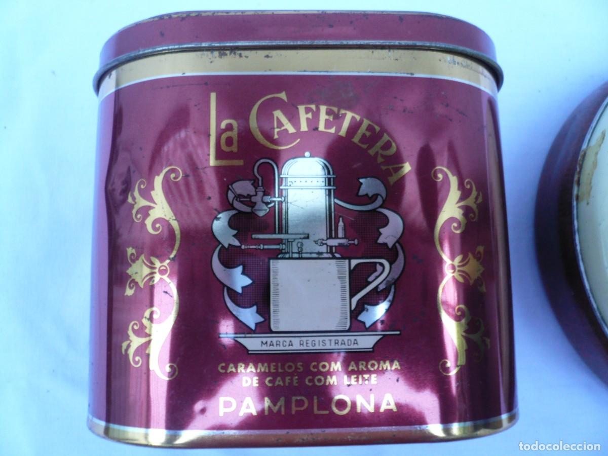 Cajas y cajitas met&aacute;licas: LATA LA CAFETERA. LOTE DE 2. PAMPLONA - Foto 2