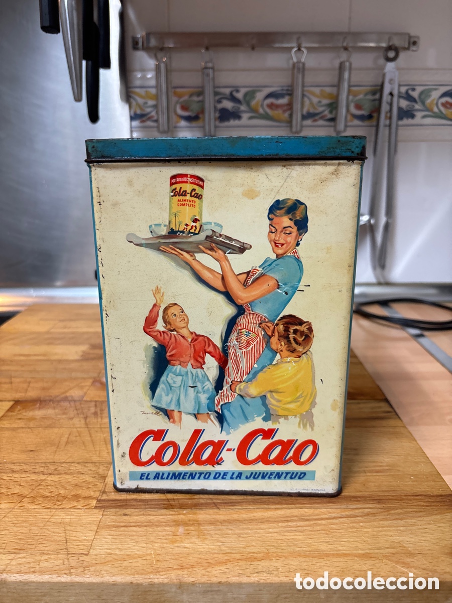 Cajas y cajitas met&aacute;licas: Antigua lata de Cola-Cao