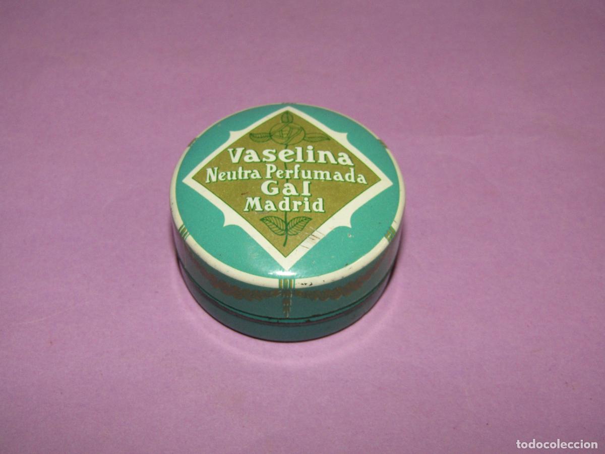 Blechdosen und Kisten: Antiguo Botecito de Vaselina Perfumada en Chapa Litografiada de GAL Madrid