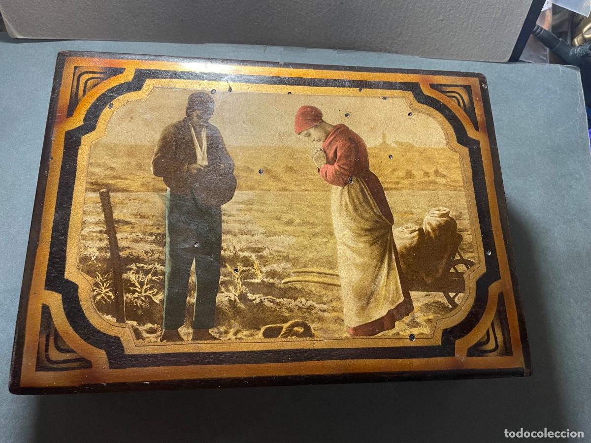 Cajas y cajitas met&aacute;licas: ANTIGUA CAJA COSTURA A&Ntilde;OS 20 ESCENA EL ANGELUS DE JEAN FRAN&Ccedil;OIS MILLE CUADRO QUE OBSESIONO A DALI