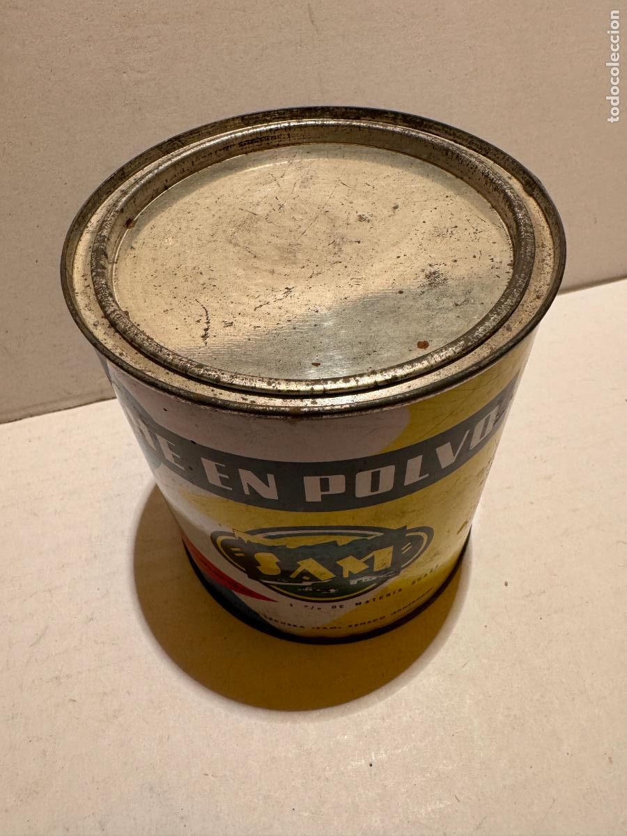Cajas y cajitas met&aacute;licas: ANTIGUA LATA DE LECHE EN POLVO SAM - Foto 3