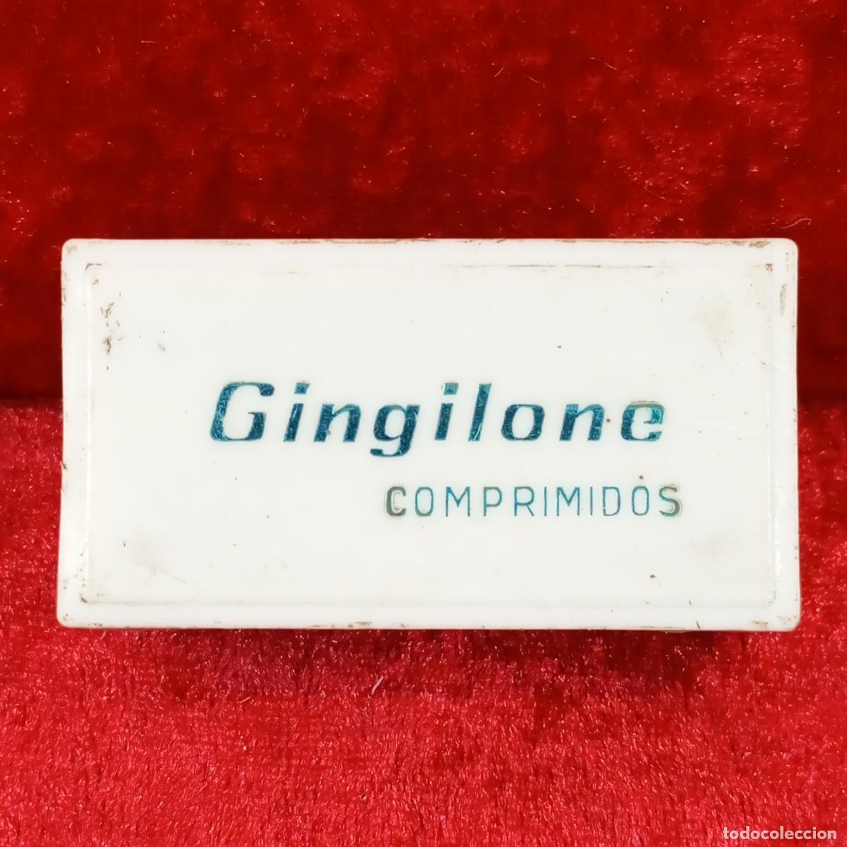 Cajas y cajitas met&aacute;licas: ANTIGUA CAJA - GINGILONE COMPRIMIDOS - RARA - Foto 2