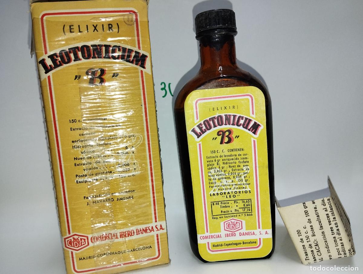 Bo&icirc;tes et petites bo&icirc;tes m&eacute;talliques: CAJA DE FARMACIA JARABE LEOTONICUM CON NUEZ DE ARECA // LAB. LEO // MEDICAMENTO ANTIGUO
