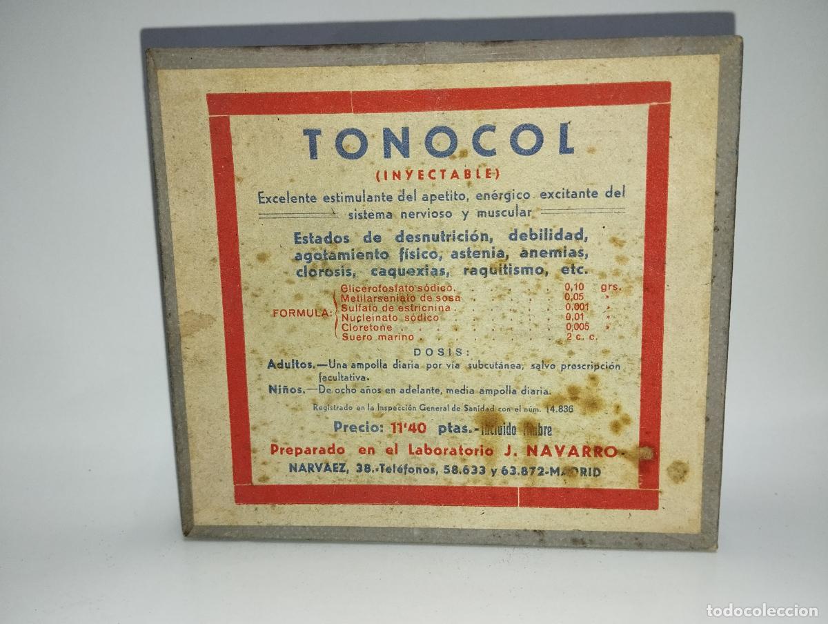 Cajas y cajitas met&aacute;licas: CAJA DE FARMACIA TONOCOL LAB. L. NAVARRO // MEDICAMENTO ANTIGUO