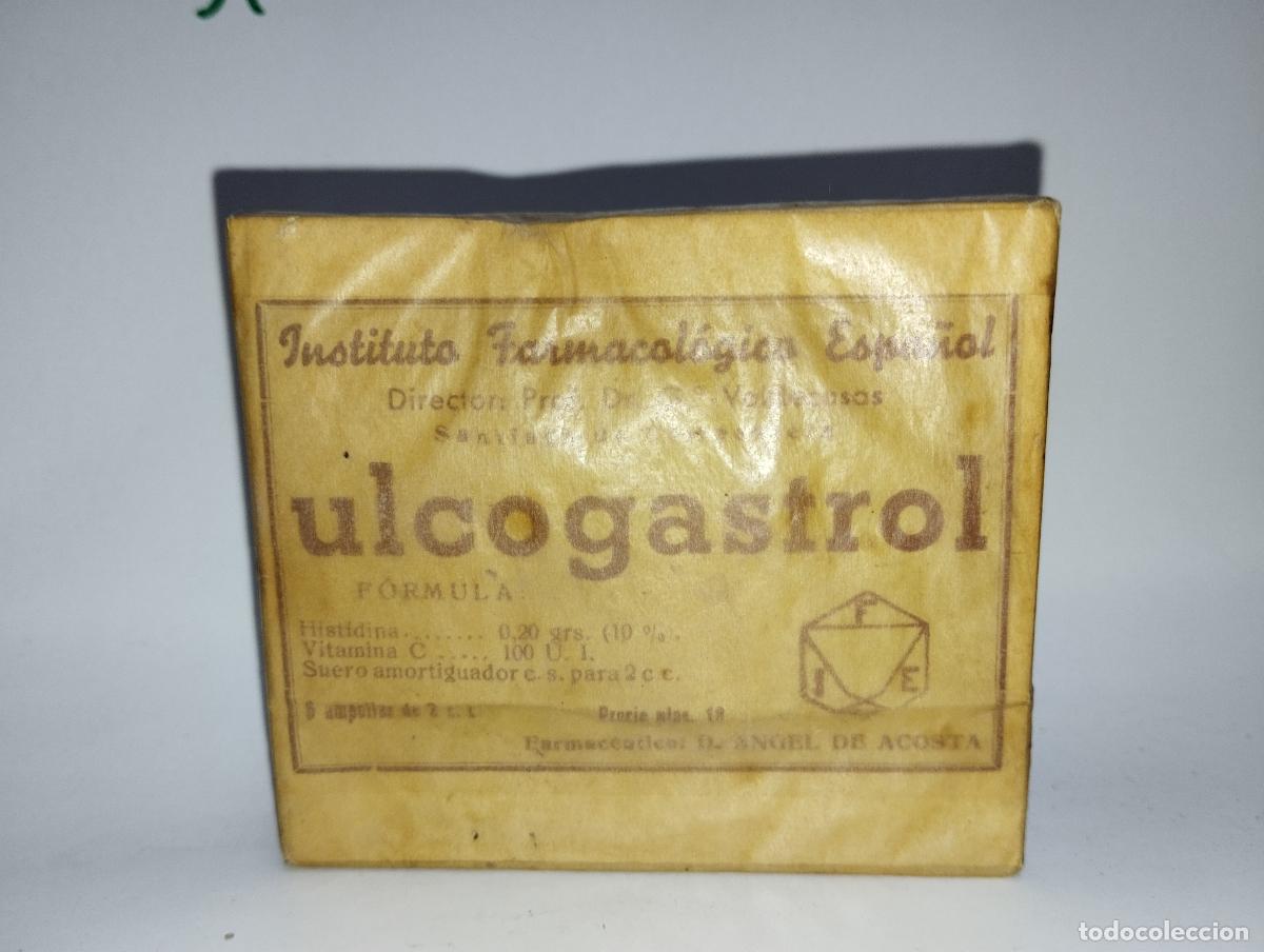 Bo&icirc;tes et petites bo&icirc;tes m&eacute;talliques: CAJA DE FARMACIA ULCOGASTROL // MEDICAMENTO ANTIGUO