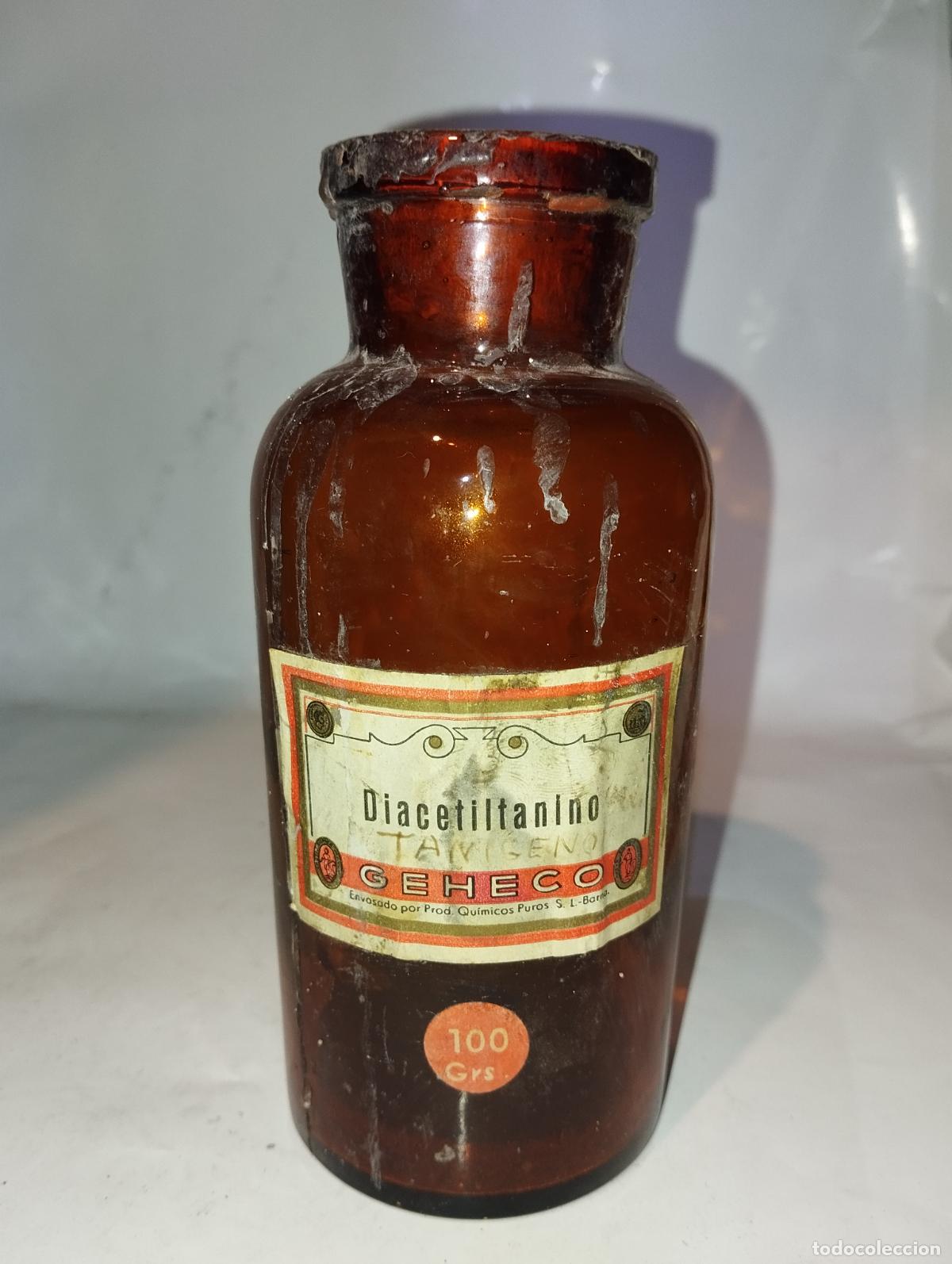 Boxes and metal boxes: FRASCO DE FARMACIA DIACETILTANINO GEHECO