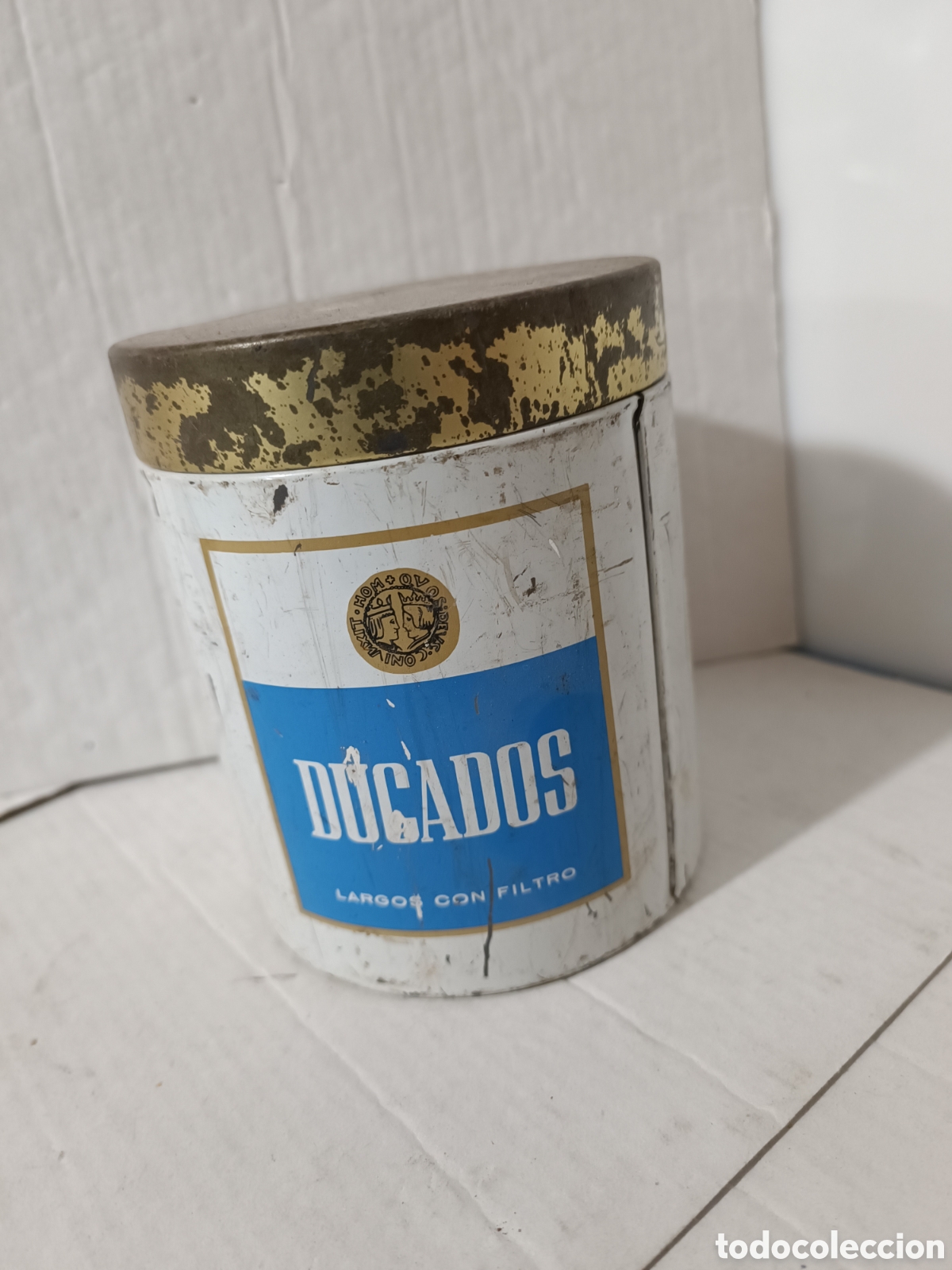 Caixas e caixinhas met&aacute;licas: Caja lata de Ducados largos con filtro a&ntilde;os 80