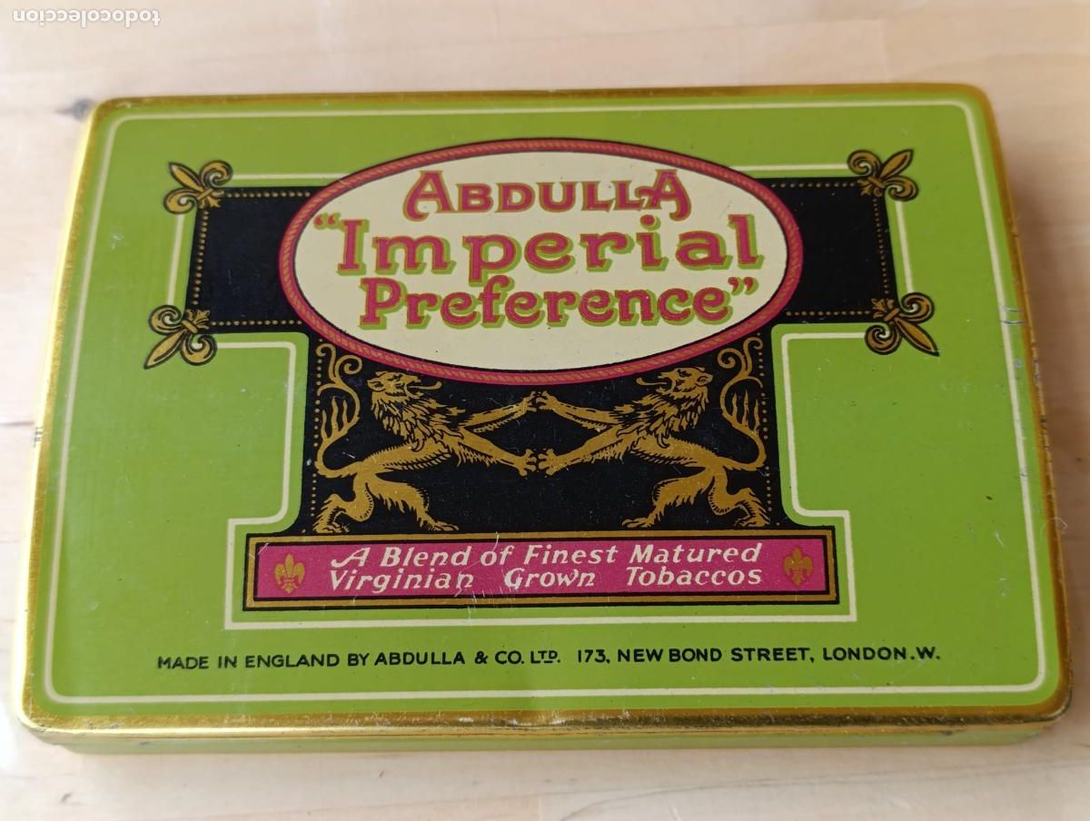 Cajas y cajitas met&aacute;licas: CAJA MET&Aacute;LICA DE TABACO. ABDULLA IMPERIAL PREFERENCE.