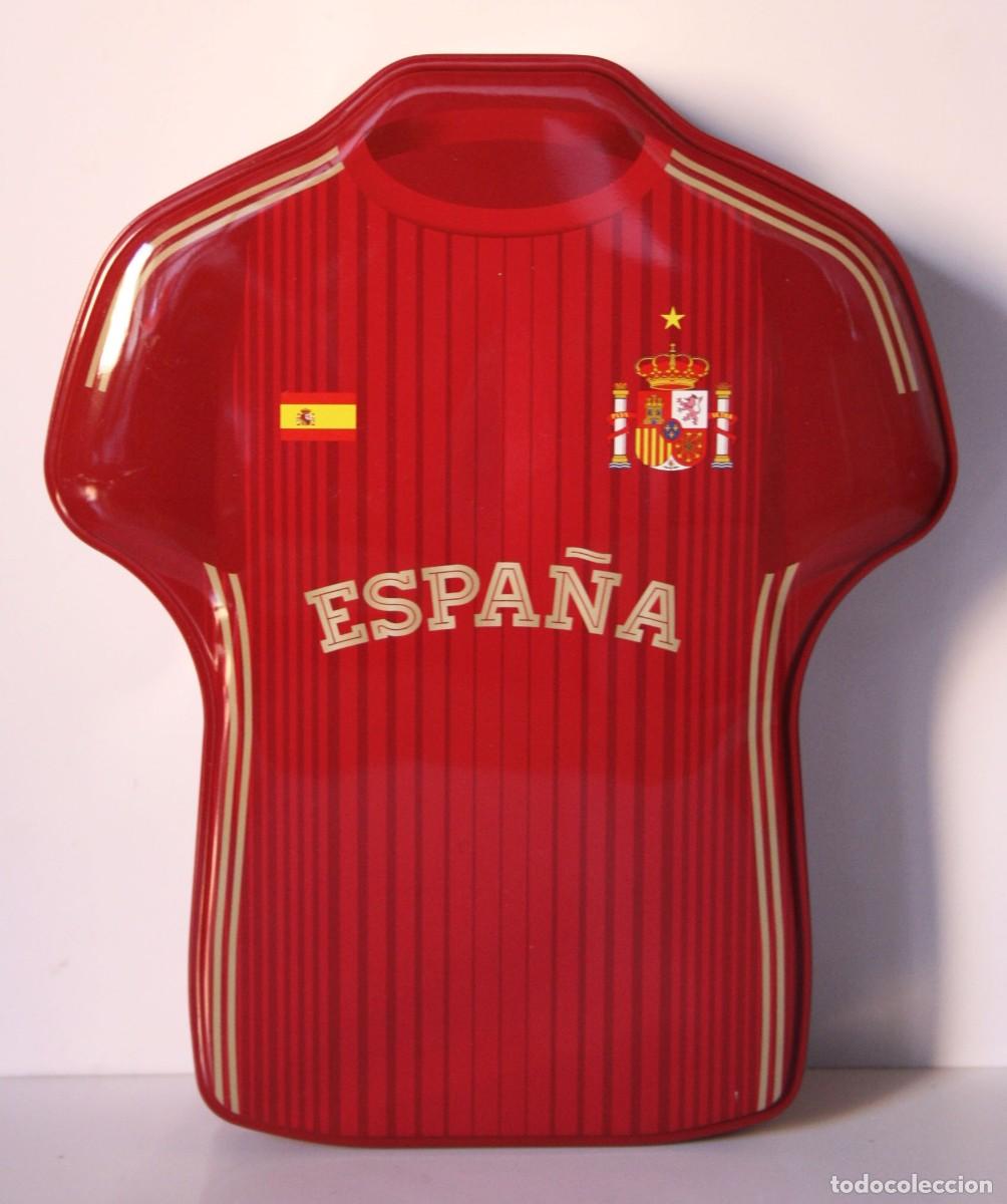 Boxes and metal boxes: CAJA METAL VACIO, CAMISETA SELECCION DE ESPA&Ntilde;A, 21X17X5 CMS (2)