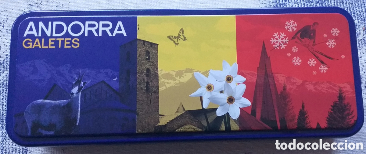 Cajas y cajitas met&aacute;licas: CAJA METALICA GALLETAS ANDORRA (PRINCIPAT D'ANDORRA)