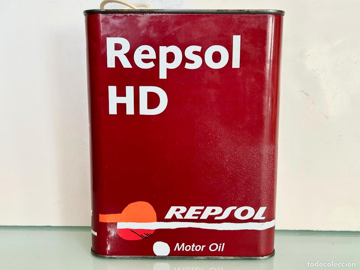 Cajas y cajitas met&aacute;licas: REPSOL HD MOTOR-LIMPIA-ACEITE 2 LITROS L-ANTIGUA LATA BOTE 2L-RX