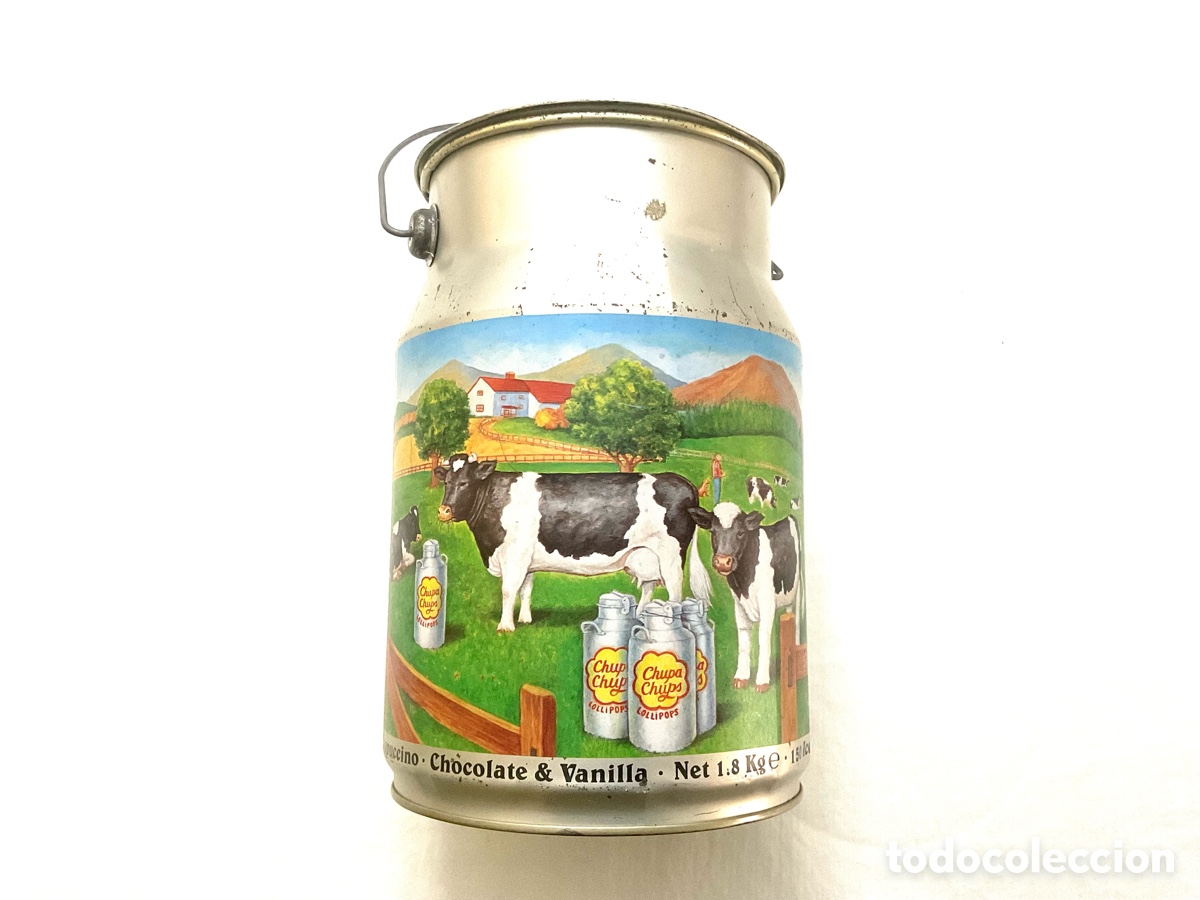 Cajas y cajitas met&aacute;licas: Antigua Lechera Met&aacute;lica Promocional de Chup Chups.