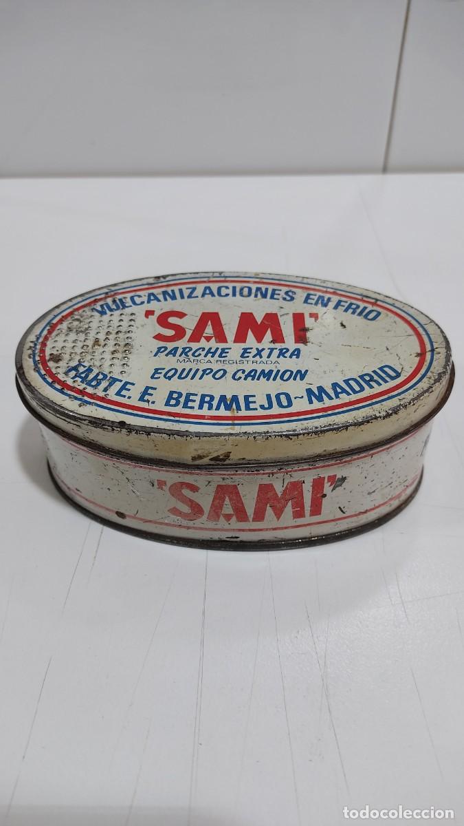 Blechdosen und Kisten: 560 LATA DE PARCHES VACIA, ANTIGUA, A&Ntilde;OS 60,VULCANIZADOS PARA CAMION &rdquo;SAMI&rdquo;,