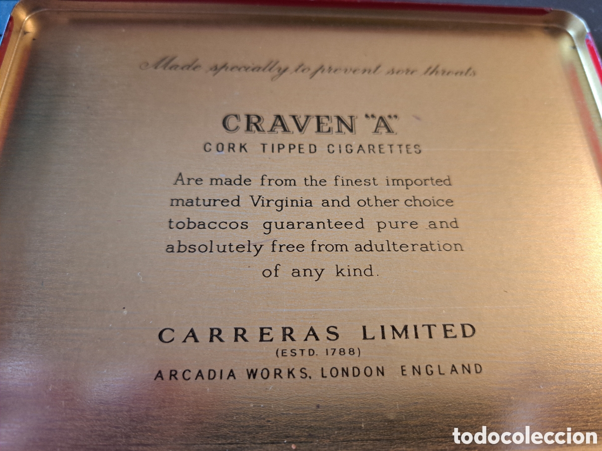Cajas y cajitas met&aacute;licas: Caja cigarettes Craven &rdquo;A&rdquo; England - Foto 3
