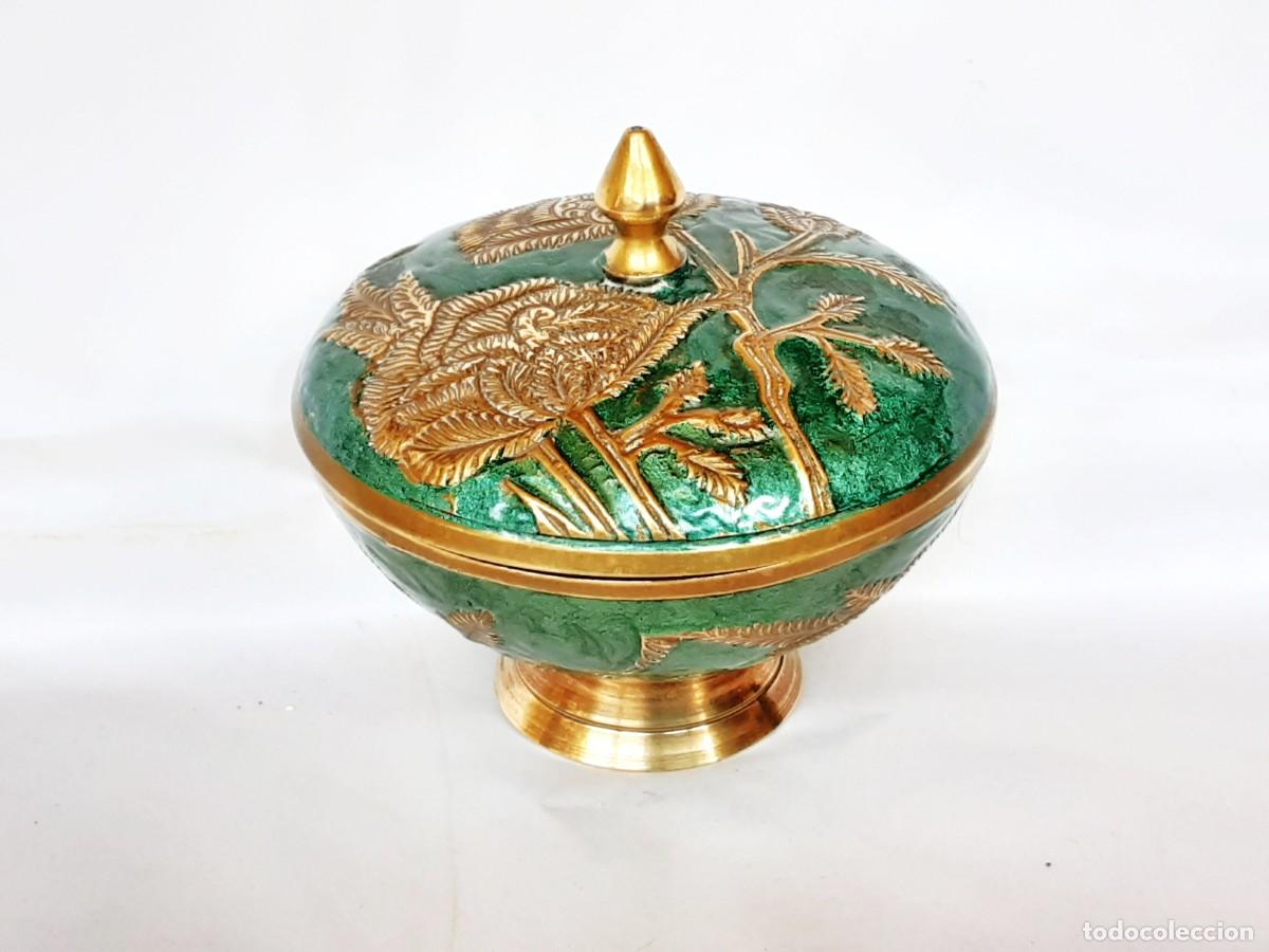 Cajas y cajitas met&aacute;licas: CAJA RECIPIENTE DE BRONCE ESMALTADA - Foto 1