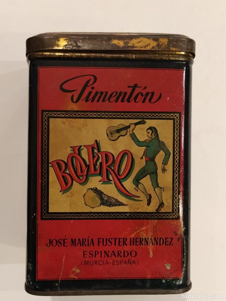 Cajas y cajitas met&aacute;licas: ESPINARDO (MURCIA)- PIMENTON BOLERO - JOSE MARIA FUSTER HERNANDEZ - CAJA ANTIGUA ORIGINAL -VER FOTOS