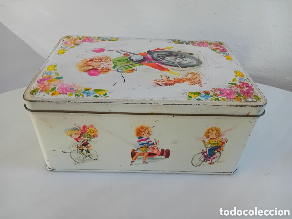 Cajas y cajitas met&aacute;licas: ANTIGUA CAJA METALICA COLACAO NI&Ntilde;OS 21 cm x 15 cm x 9,5 cm