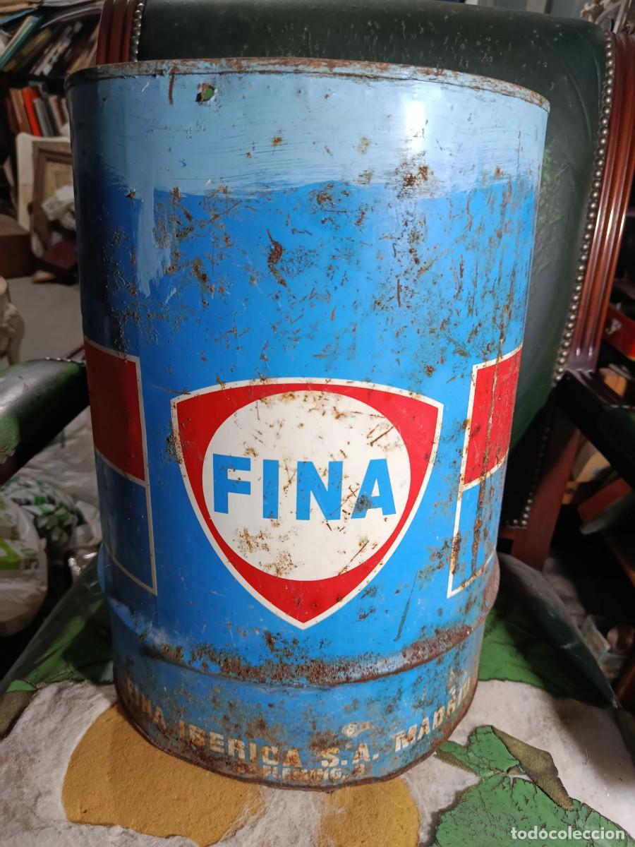 Blechdosen und Kisten: Lata de 25 litros de gasolina o aceite Fina Ib&eacute;rica.A&ntilde;os 70