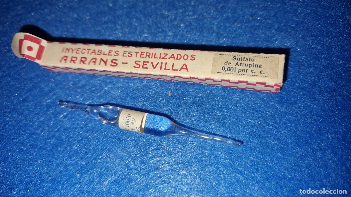 Boxes and metal boxes: ANTIGUO MEDICAMENTO , CAJA CON INYECTABLE ATROPINA - ARRANS SEVILLA- PRODUCTO DE FARMACIA