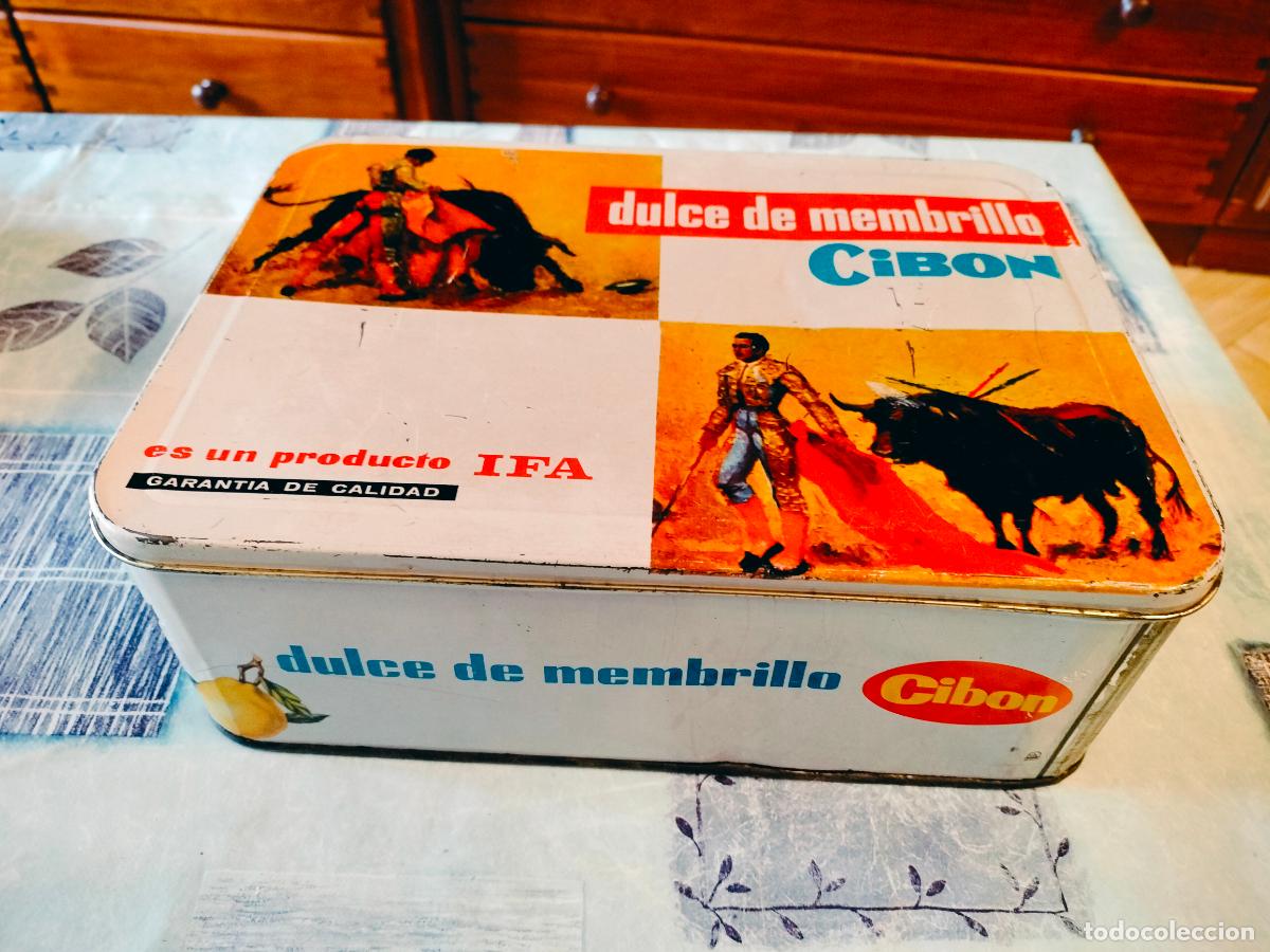 Cajas y cajitas met&aacute;licas: ANTIGUA LATA DULCE DE MEMBRILLO CIBON BUEN ESTADO VER FOTOS