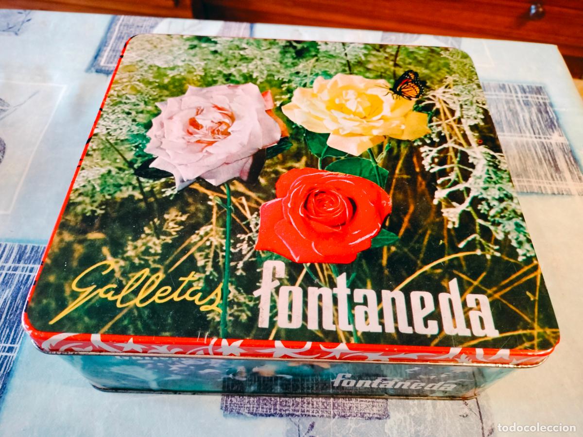 Cajas y cajitas met&aacute;licas: ANTIGUA LATA GALLETAS FONTANEDA BUEN ESTADO VER FOTOS