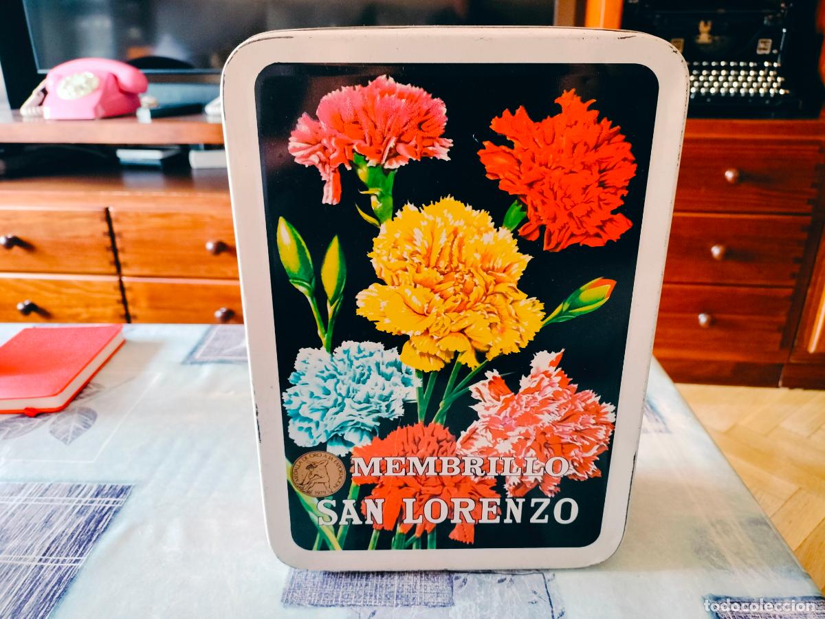 Cajas y cajitas met&aacute;licas: ANTIGUA LATA MEMBRILLO SAN LORENZO EXTRA BUEN ESTADO VER FOTOS