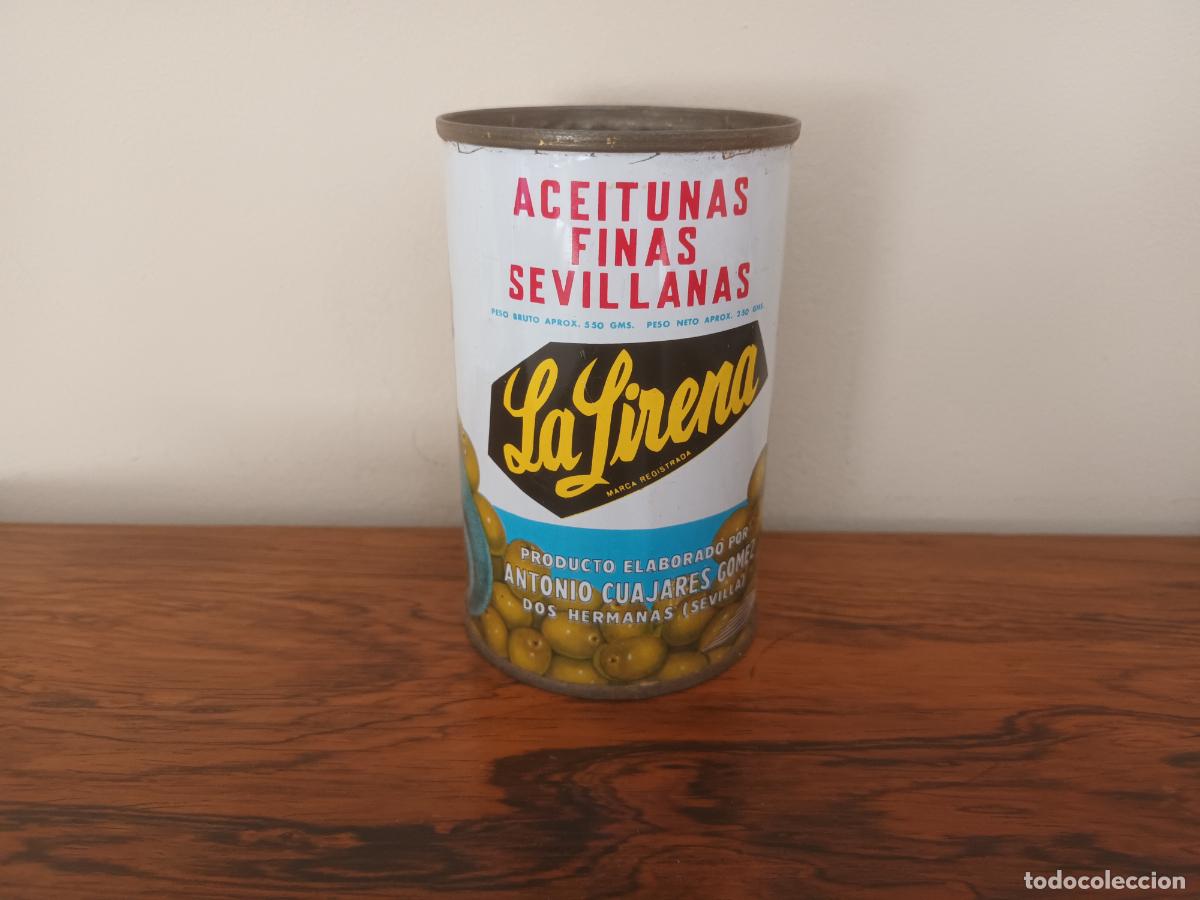 Blechdosen und Kisten: BOTE ACEITUNAS FINAS SEVILLANAS LA SIRENA. ANTONIO CUAJARES GOMEZ. DOS HERMANAS