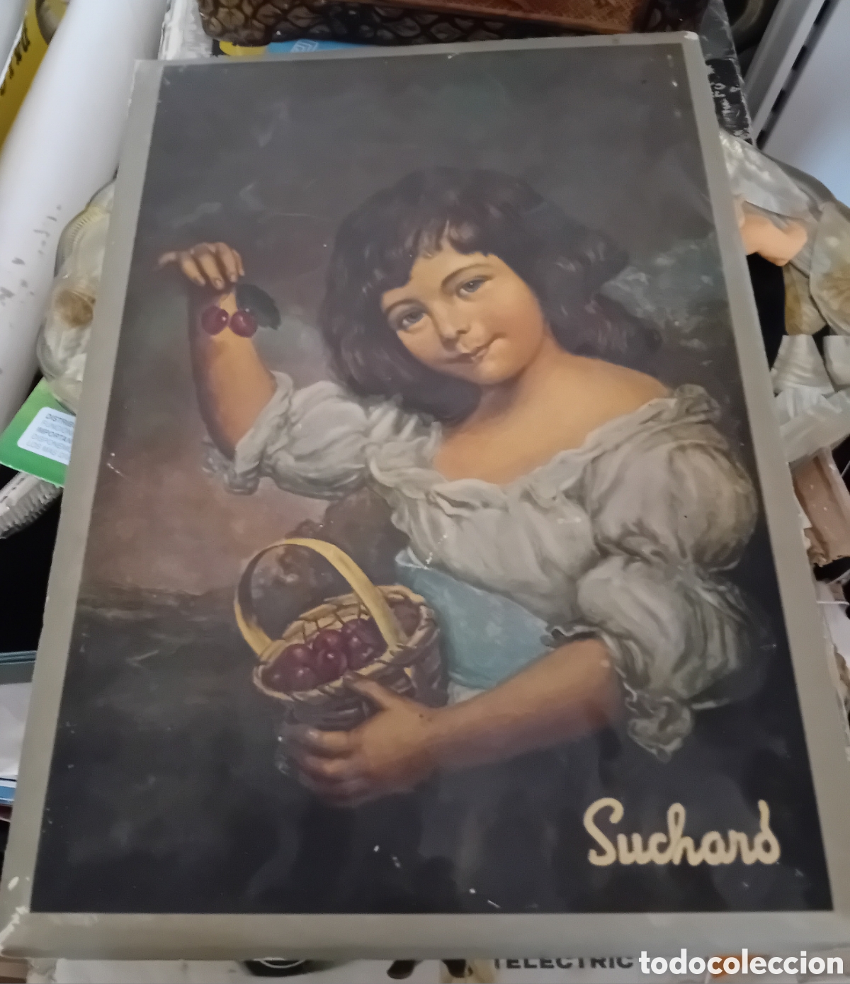 Blechdosen und Kisten: caja de bombones SUCHARD la ni&ntilde;a de las cerezas John Russell