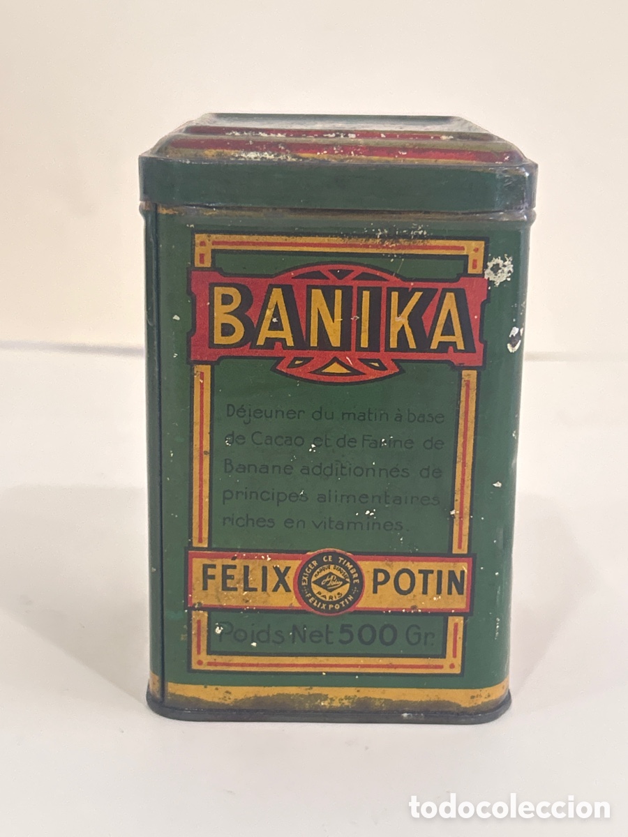 Boxes and metal boxes: ANTIGUA CAJA, LATA PUBLICITARIA BANIKA CHOCOLATE F&Eacute;LIX POTIN