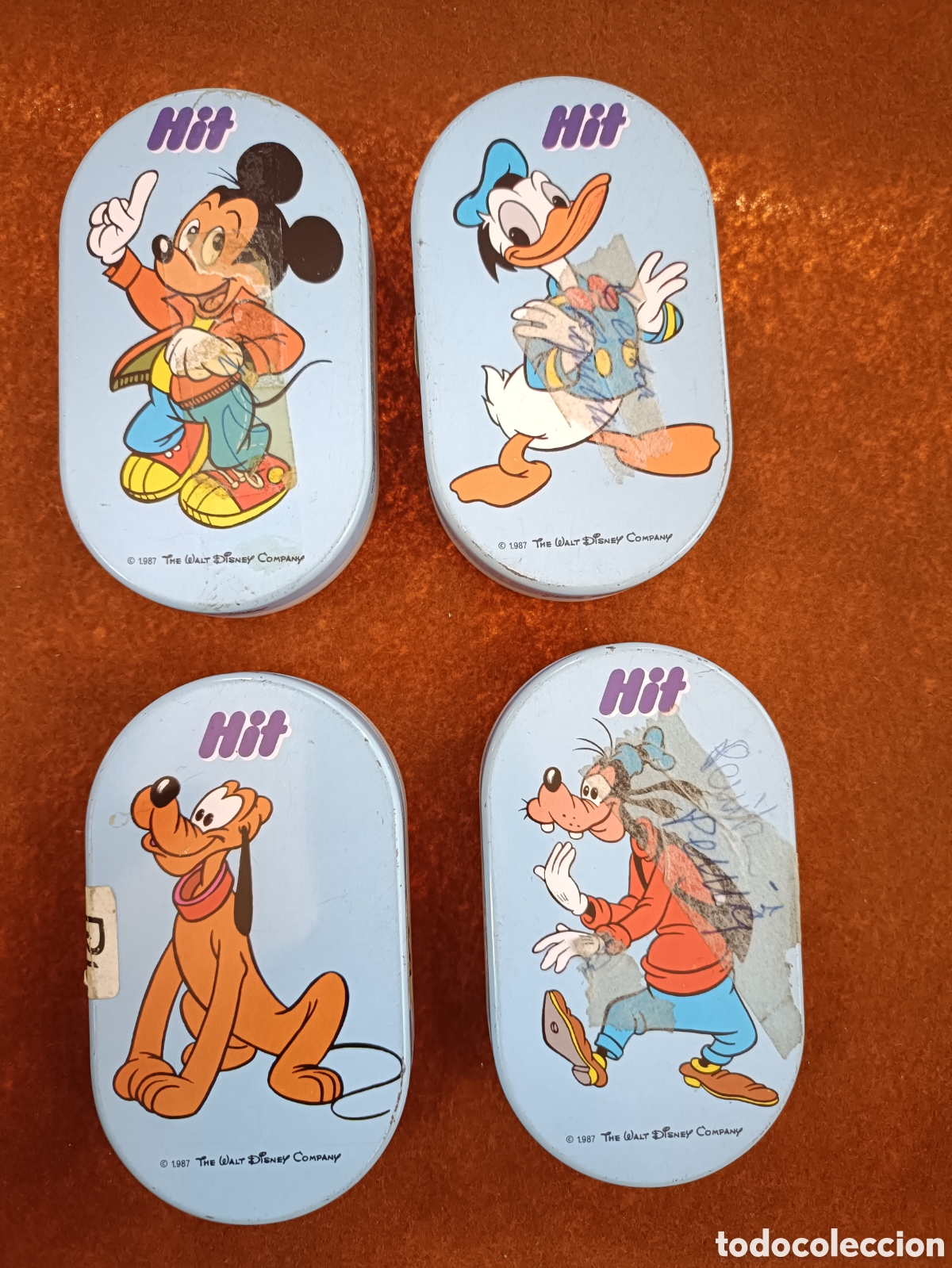 Bo&icirc;tes et petites bo&icirc;tes m&eacute;talliques: ANTIGUAS CAJAS MET&Aacute;LICAS DISNEY HIT. 4 UNIDADES
