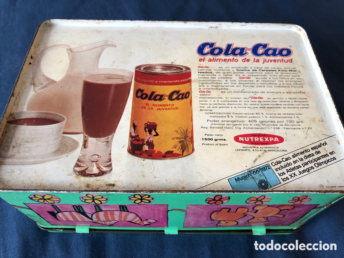 Cajas y cajitas met&aacute;licas: Lata antigua de Cola Cao - Foto 3