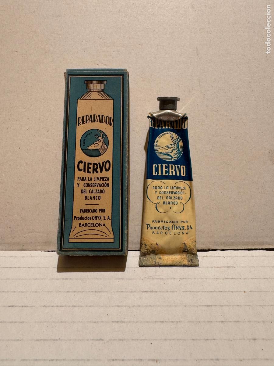 Cajas y cajitas met&aacute;licas: ANTIGUO EMBASE TUBO CREMA CALZADO CIERVO
