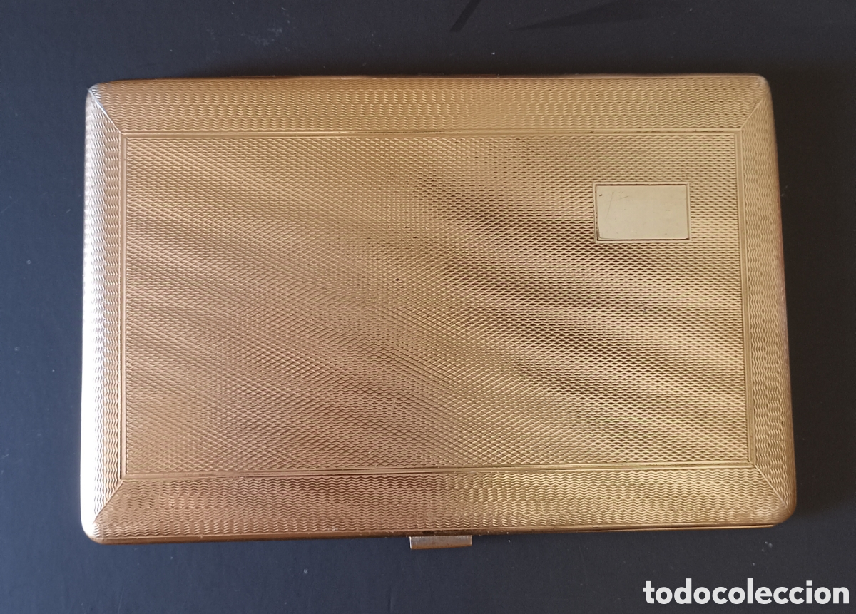 Cajas y cajitas met&aacute;licas: ANTIGUA PITILLERA HAR-BRO DE METAL DORADA. VINTAGE, A&Ntilde;OS 50-60