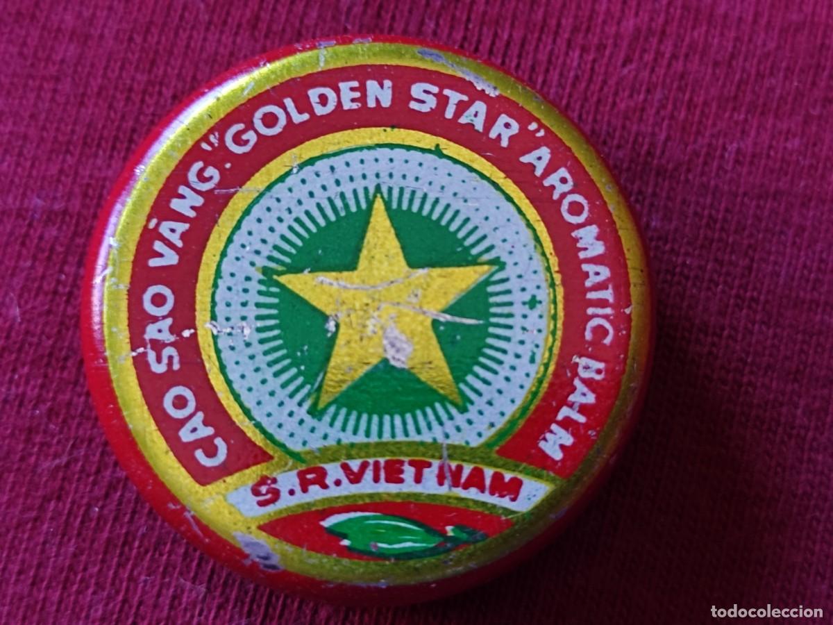 Blechdosen und Kisten: Caja De Hojalata ESTRELLA CAO SAO VANG GOLDEN STAR B&aacute;lsamo Arom&aacute;tico Vietnam Farmacia Lata Met&aacute;lica.
