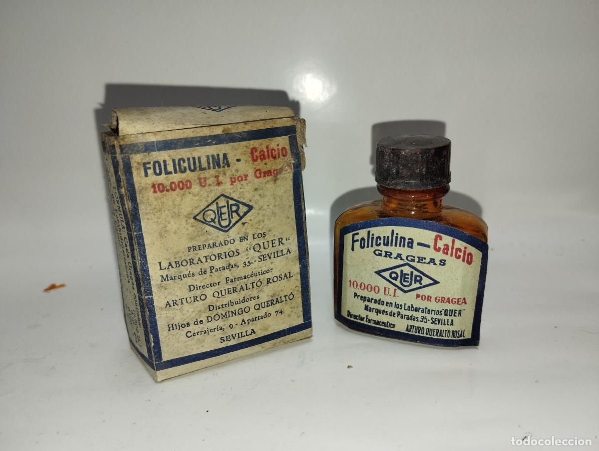 Boxes and metal boxes: CAJA DE FARMACIA FOLICULINA QUER // MEDICAMENTO ANTIGUO