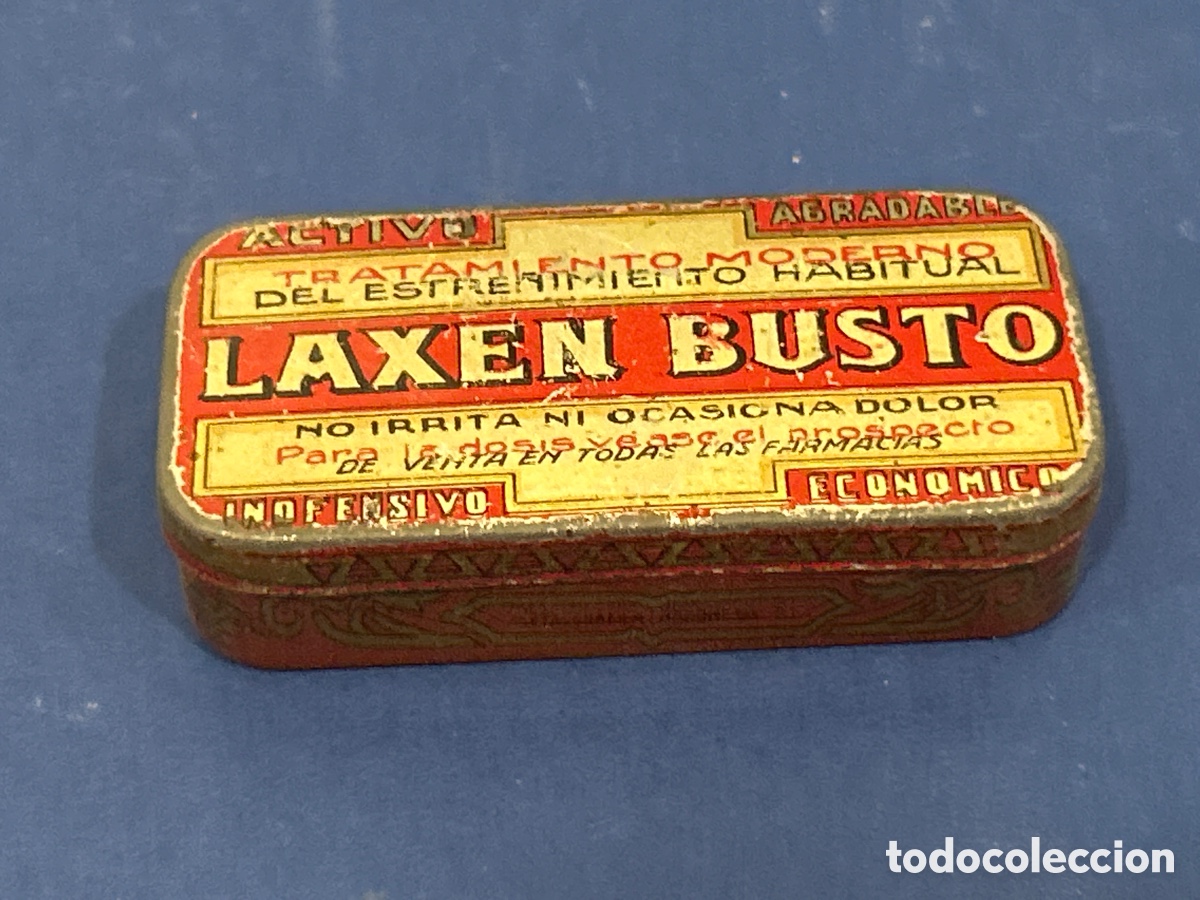 Boxes and metal boxes: ANTIGUA CAJA DE HOJALATA LAXEN BUSTO