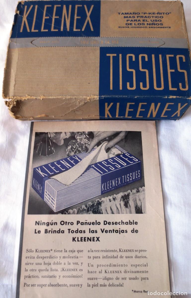 Boxes and metal boxes: ANTIGUA CAJA DE KLEENEX Y SU ANUNCIO DEL MISMO A&Ntilde;O 50s