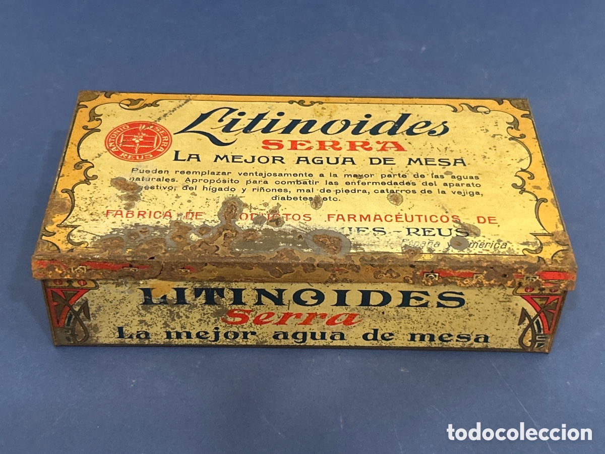 Bo&icirc;tes et petites bo&icirc;tes m&eacute;talliques: CAJA METALICA LITINOIDES SERRA LA MEJOR AGUA DE MESA