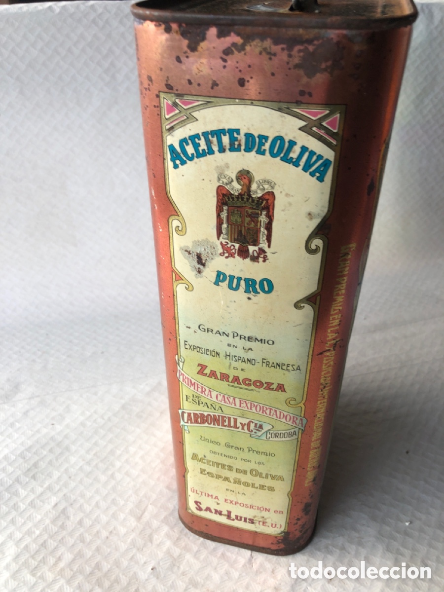 Cajas y cajitas met&aacute;licas: Antigua lata aceite CARBONELL - Foto 2