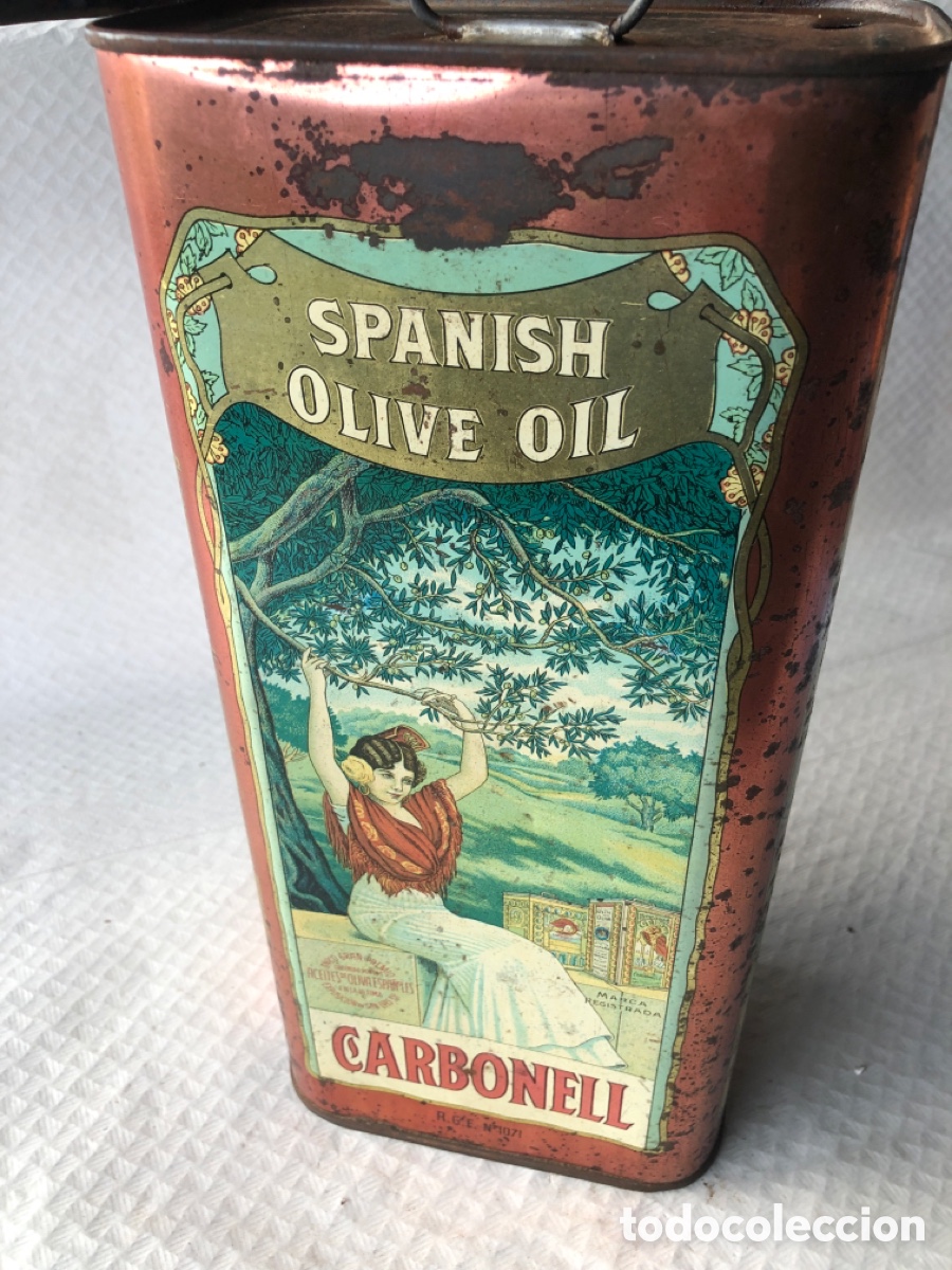 Cajas y cajitas met&aacute;licas: Antigua lata aceite CARBONELL - Foto 3
